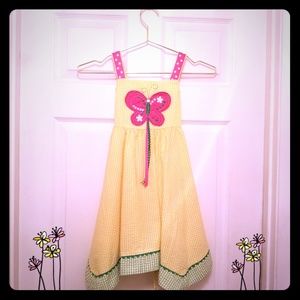 Sale! Yellow and White Seersucker Dress